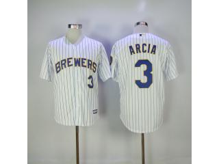 Milwaukee Brewers 3 Orlando Arcia Baseball Jersey White Fans