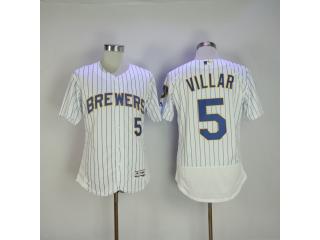 Milwaukee Brewers 5 Jonathan Villar Flexbase Baseball Jersey White