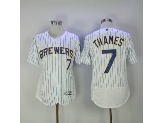 Milwaukee Brewers 7 Eric Thames Flexbase Baseball Jersey White