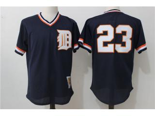 Detroit Tigers 23 Kirk Gibson Baseball Jersey Deep blue retro net eye