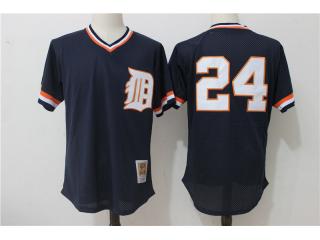 Detroit Tigers 24 Miguel Cabrera Baseball Jersey Deep blue retro net eye