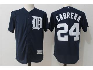Detroit Tigers 24 Miguel Cabrera Baseball Jersey Navy Blue Fans