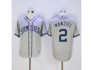 San Diego Padres 2 Johnny Manziel Baseball Jersey Gray Fans