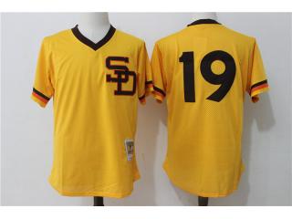 San Diego Padres 19 Tony Gwynn Baseball Jersey Yellow reticulated eye