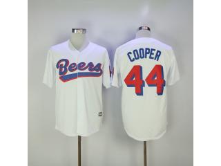 Stitched Cheap The BASEketball Beers Movie 44 Joe COOP Cooper White Button Baseball Jersey