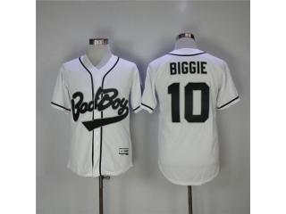 Bad Boy Movie Baseball Jerseys 10 Biggie Throwback Authentic Stitched High Quality Free Shipping Jersey White