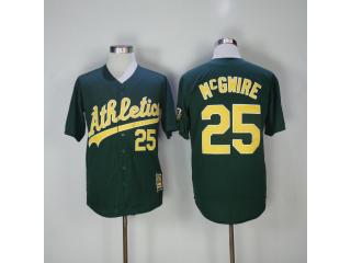 Oakland Athletics 25 Mark McGwire Baseball Jersey Green Retro