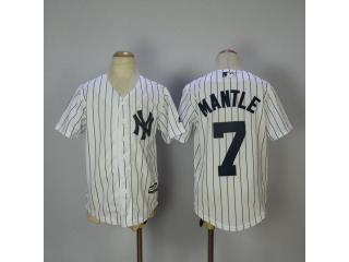 Youth New York Yankees 7 Mickey Mantle Baseball Jersey White