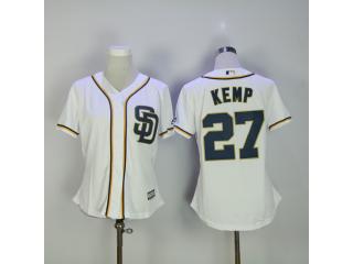 Women San Diego Padres 27 Matt Kemp Baseball Jersey White