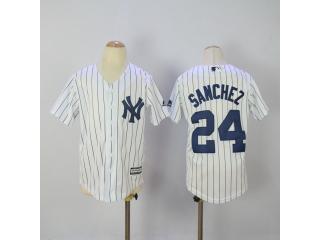 Youth New York Yankees 24 Gary Sanchez Baseball Jersey White