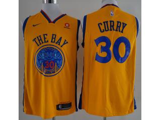 Nike Golden State Warrior 30 Stephen Curry Basketball Jersey Yellow City Edition Fans