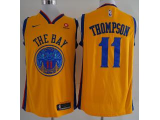 Nike Golden State Warrior 11 klay Thompson Basketball Jersey Yellow City Edition Fans