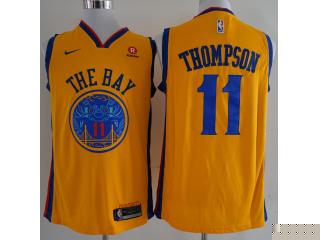 Nike Golden State Warrior 11 klay Thompson Basketball Jersey Yellow City Edition Fans