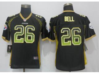 Women Pittsburgh Steelers 26 LeVeon Bell Drift Fashion Black Elite Jersey