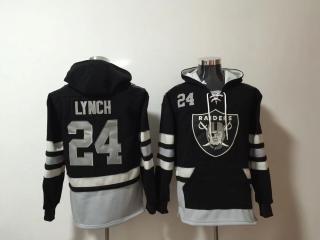 Oakland Raiders 24 Marshawn Lynch Hoodies Football Jersey Black