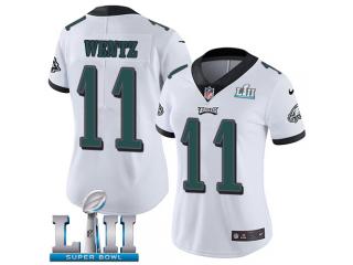 Women 2018 Pro Bowl Philadelphia Eagles 11 Carson Wentz Football Jersey Legend White