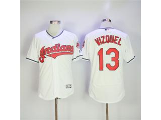 Cleveland indians 13 Omar Vizquel Flexbase Baseball Jersey White