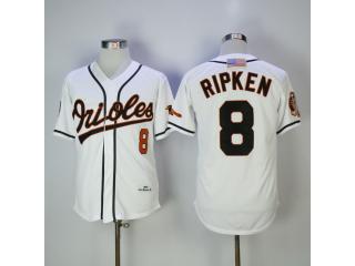 Baltimore Orioles 8 Cal Ripken Baseball Jersey White Retro