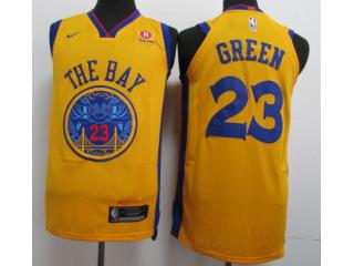 2017-2018 Nike Golden State Warrior 23 Draymond Green Basketball Jersey Yellow City Edition Player