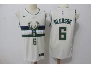 2017-2018 Nike Milwaukee Bucks 6 Eric Bledsoe Basketball Jersey Beige City Edition Fans