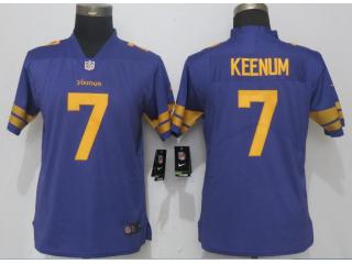 Women Minnesota Vikings 7 Case Keenum Football Jersey Legend Purple