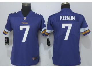 Women Minnesota Vikings 7 Case Keenum Football Jersey Legend Purple