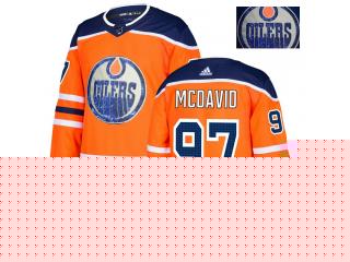 Adidas Edmonton Oilers 97 Connor McDavid Ice Hockey Jersey Orange Gold embroidery