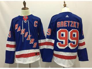 Adidas New York Rangers 99 Wayne Gretzky Ice Hockey Jersey Blue
