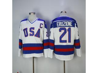 Classic USA 21 Eruzione Ice Hockey Jersey White