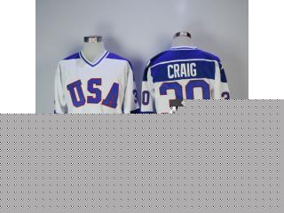 Classic USA 30 Craig Ice Hockey Jersey White