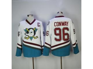 Classic Anaheim Ducks 96 Charlie Conway Ice Hockey Jersey White
