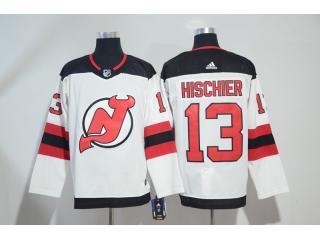 Adidas New Jersey Devils 13 Nico HischierIce Hockey White