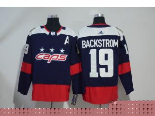 Adidas Washington Capitals 19 Nicklas Backstrom Ice Hockey Jersey Navy Blue