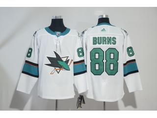 Adidas San Jose Sharks 88 Brent Burns Ice Hockey Jersey White