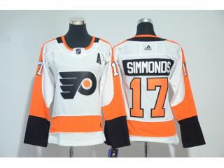 Women Adidas Philadelphia Flyers 17 Wayne Simmonds Ice Hockey Jersey White