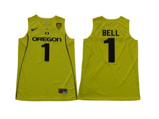 2018 Oregon Ducks 1 Jordan Bell College Basketball Jersey Yellow