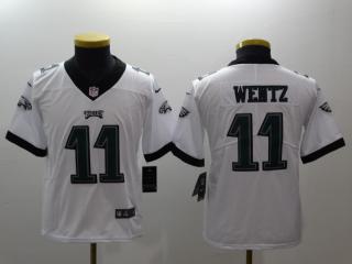 Youth Philadelphia Eagles 11 Carson Wentz Football Jersey Legend White