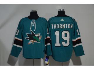 Adidas San Jose Sharks 19 Joe Thornton Ice Hockey Jersey Green