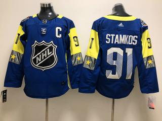 2018 NHL all star Adidas Classic Tampa Bay Lightning 91 Steven Stamkos Ice Hockey Jersey Blue