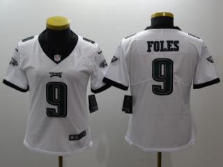 Women Philadelphia Eagles 9 Nick Foles Football Jersey Legend White