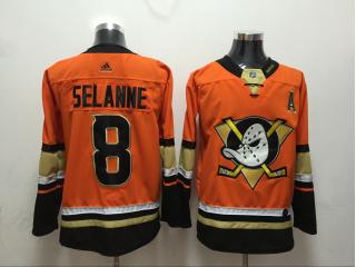 Adidas Anaheim Ducks 8 Teemu Selanne Ice Hockey Jersey Orange