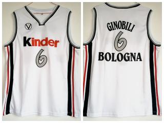 Manu Ginobili 6 Bologna white Vitus Basketball Jersey