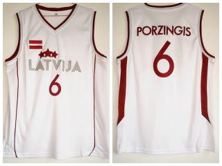 KRISTAPS PORZINGIS LATVIJA Chris tpusboir jingis white basketball shirt 6