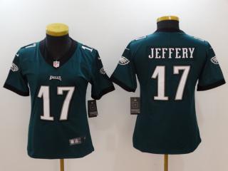 Women Philadelphia Eagles 17 Alshon Jeffery Football Jersey Legend Green