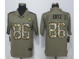 Philadelphia Eagles 86 Zach Ertz Olive Camo Carson 2017 Salute to Service Limited Jersey
