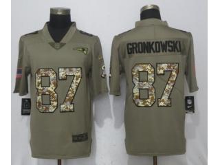 New England Patriots 87 Rob Gronkowski Olive Camo Carson 2017 Salute to Service Limited Jersey