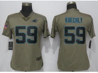Women Carolina Panthers 59 Luke Kuechly Olive Salute To Service Elite Jersey