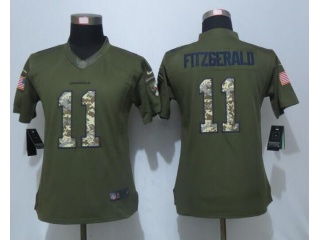 Women Arizona Cardinals 11 Larry Fitzgerald Green Salute To Service Limited Jersey