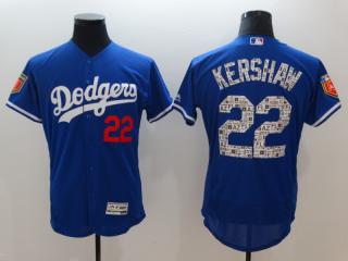 2018 spring Los Angeles Dodgers 22 Clayton Kershaw Flexbase Baseball Jersey Blue