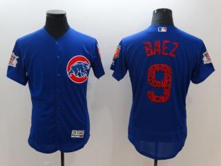 2018 spring Chicago Cubs 9 Javier Baez Flexbase Baseball Jersey Blue